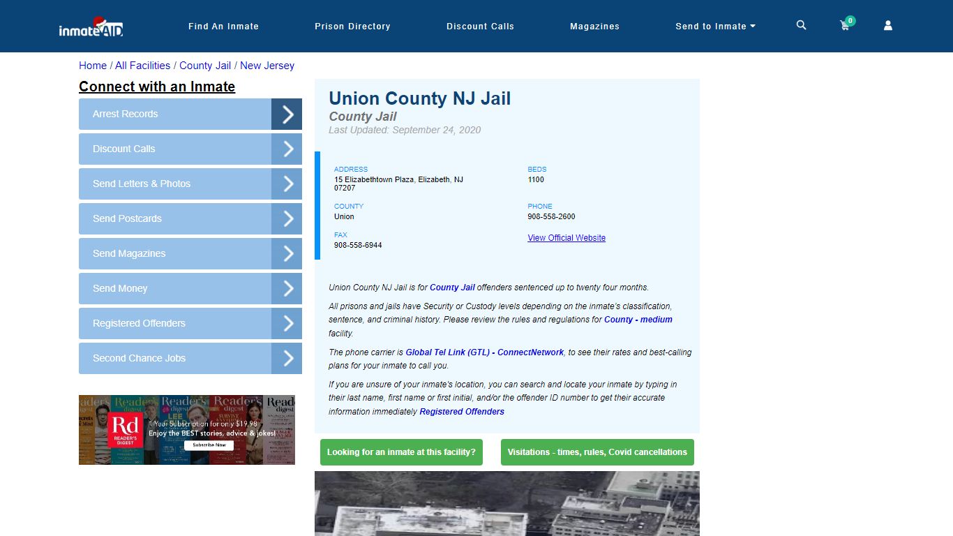 Union County NJ Jail - Inmate Locator - Elizabeth, NJ